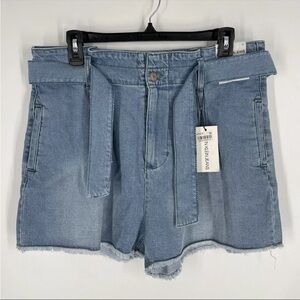 Calvin Klein Jeans Womens Blue Belted 2.5” Inseam High Rise Short Size 31 NEW